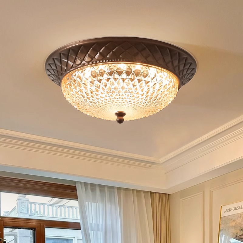 Lámpara de techo americana retro campo nuevo estilo chino dormitorio lámpara de habitación 2025 nuevo portal estudio lámpara de protección de ojos