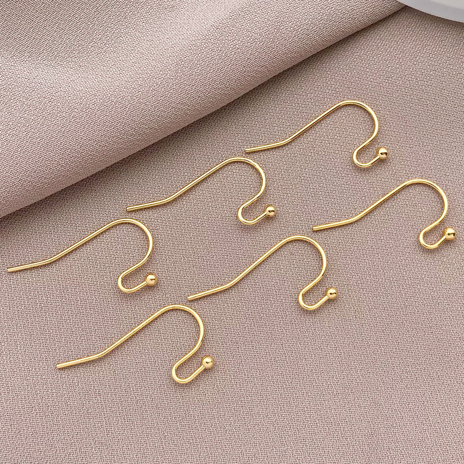 T473-20x12mm copper plated 18k real gold strong color protection simple ball ear…