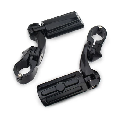 Road King Street Refitting Bars – Motorcycle pedals - short-three-vertical-pedals-bright-black