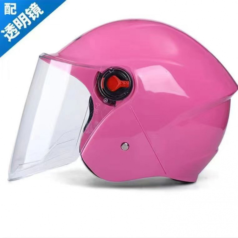 Primary helmet half helmet pink-transparent mirror