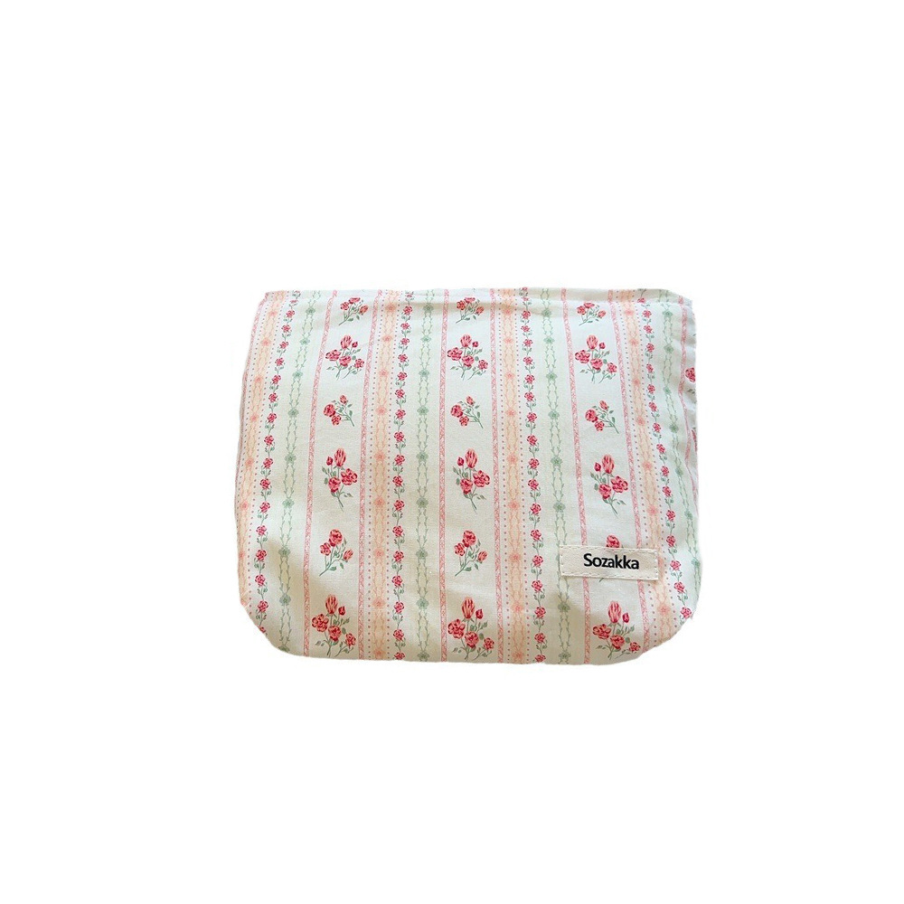 3432 artístico fresco floral bolsa de cosméticos de algodón japonés embrague Portátil Bolsa de almacenamiento bolsa de lápiz labial