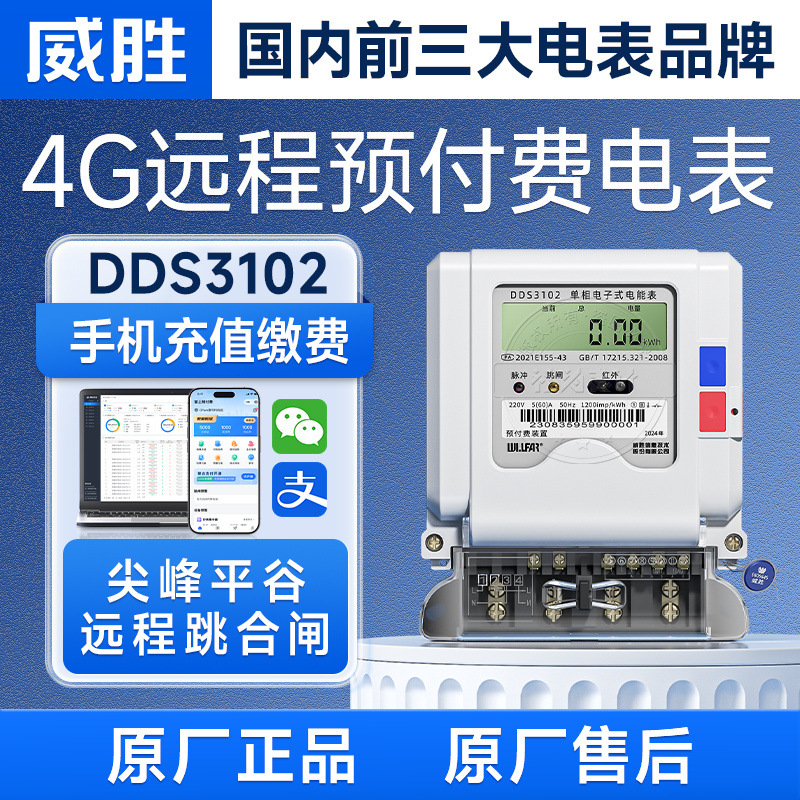 威胜单相家用智能电能表 5(60)A 单相4G远程电度表出租房电表220V
