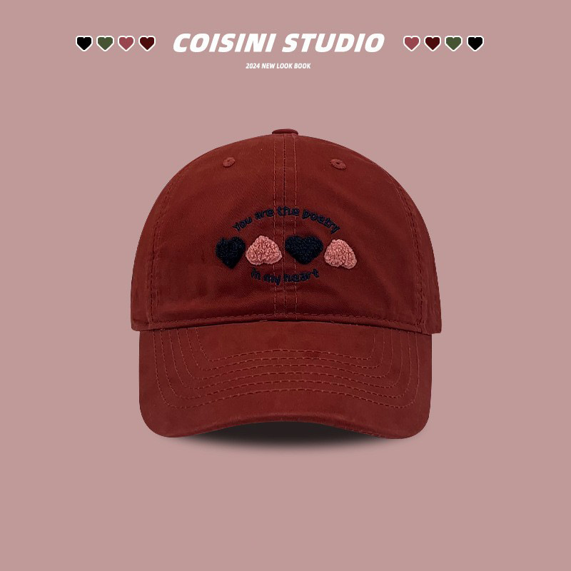 Dulce pequeño sombrero de béisbol de amor fresco primavera y otoño para chicas, sombrero de boca de pato para hombres.