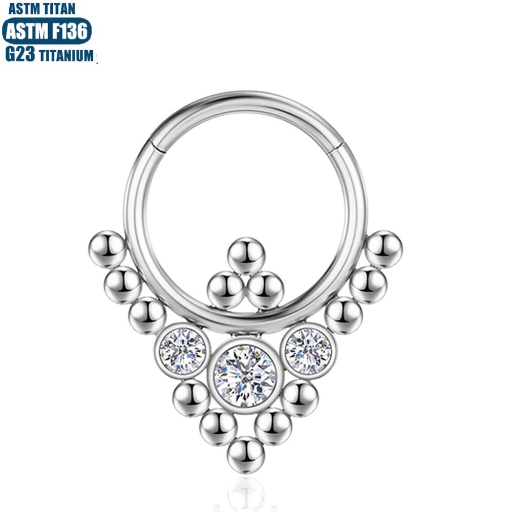 Silver pointed spike labret stud material detail