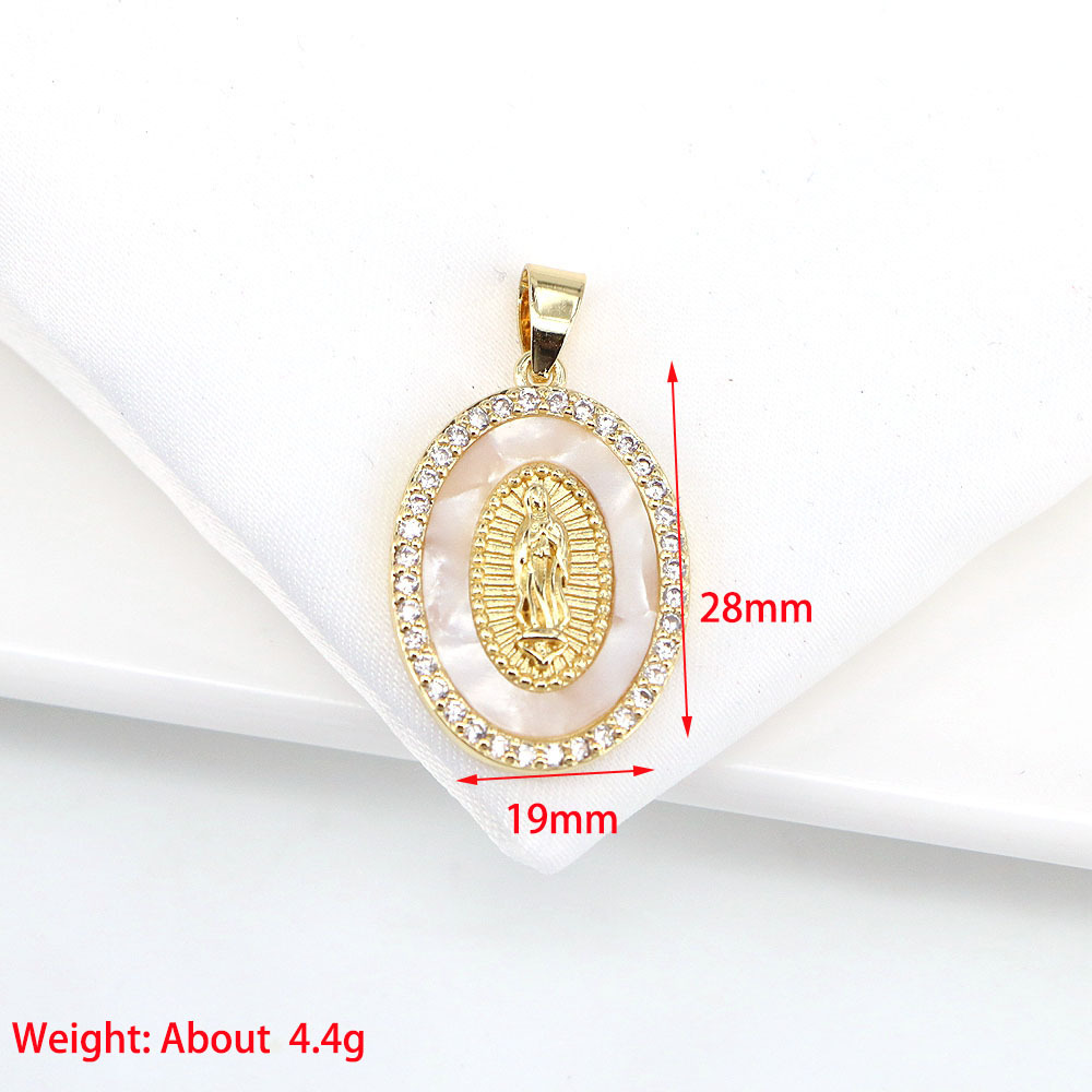 New Fashion Virgin Mary Copper Drop Oil Inlaid Zircon Pendant Necklace display picture 1