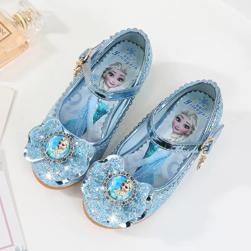 Kids Shoes儿童高跟鞋春秋新款女童爱莎公主鞋小女孩单鞋宝宝皮鞋