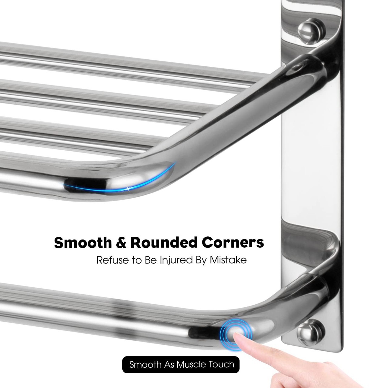 Toalla de baño rack SUS 304 de acero inoxidable Toalla de baño rack montado en la pared toalla rack brillante Negro 3-capa