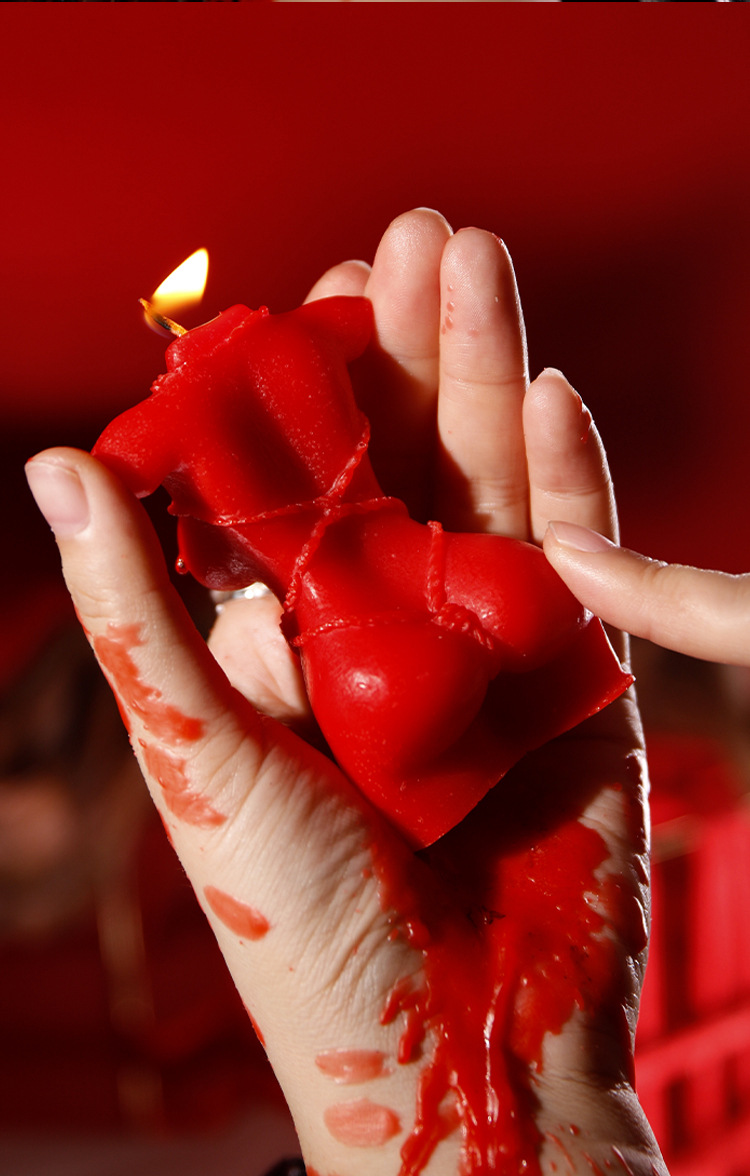 Jiuai Cat Claw Rose Low-Temperature Massage Candle, Soy Wax, 42°C, Red — detail image 30
