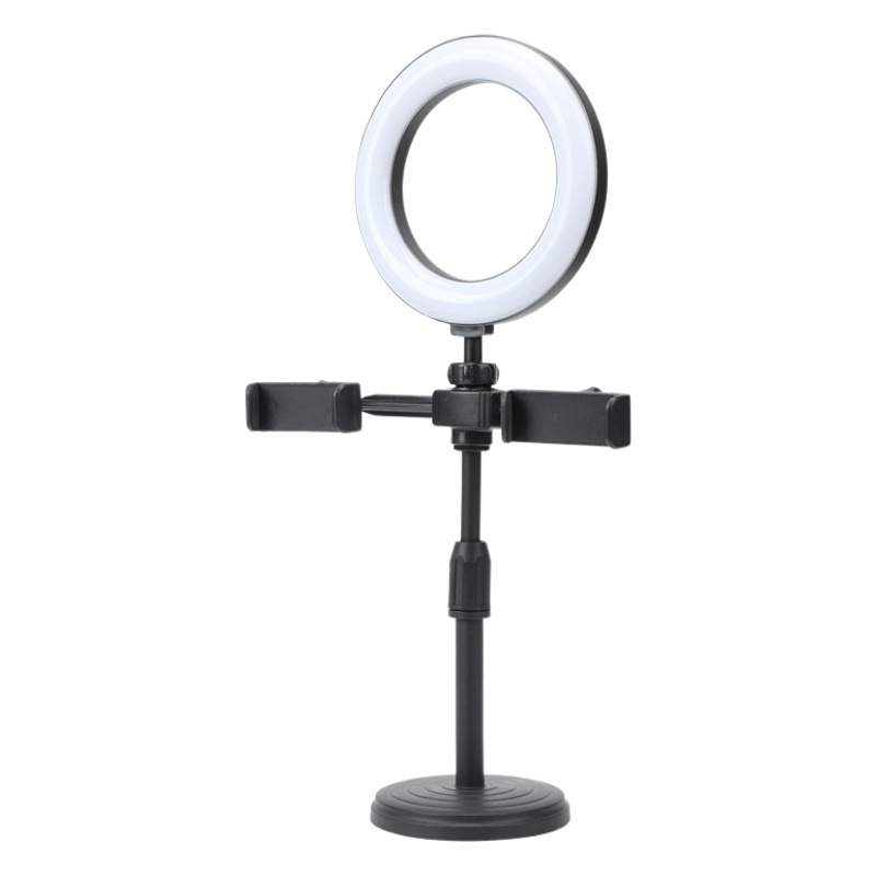 Transfronterizo de 6 pulgadas LED anillo de luz de relleno traje computadora de escritorio teléfono móvil belleza teléfono móvil Doble posición llenar fábrica de luz image 1