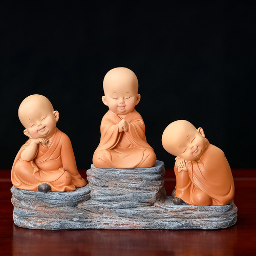 Zen little monk coffee table coffee table decorations living room TV cabinet home office good things resin ornaments gifts