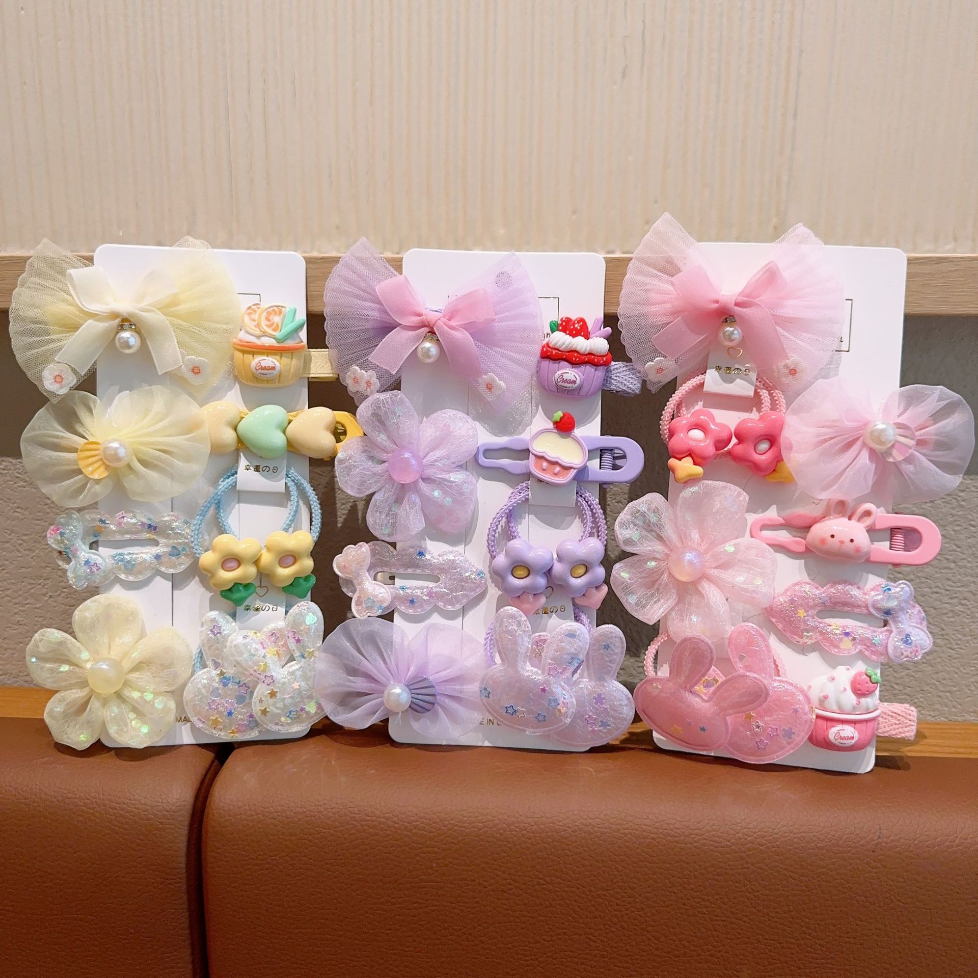 Niños Ice and Snow Strange clip de cabello conjunto de banda de goma de niña dibujos animados clip de cabello roto niñas clip de frangeo adornamiento para el cabello dulce