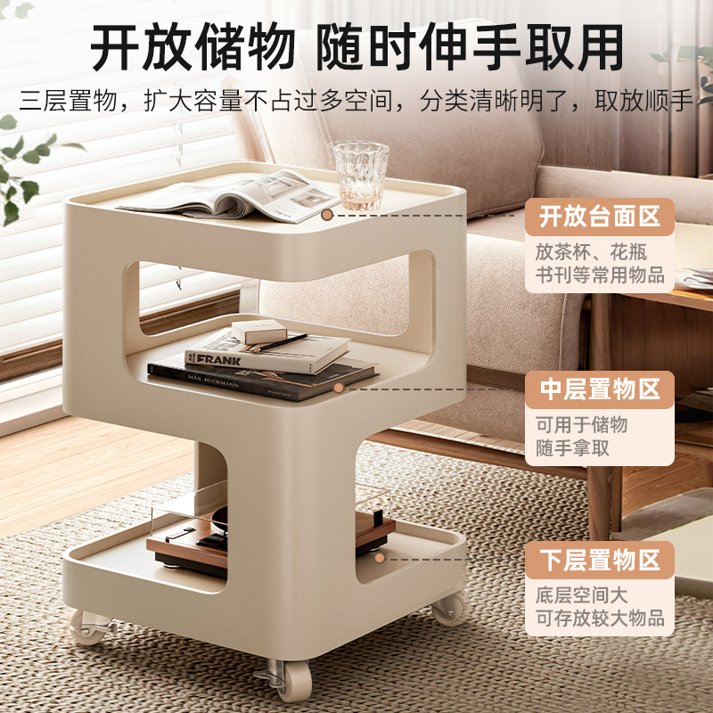 Mesa lateral de estilo crema, mesa de centro pequeña creativa, armario lateral de sofá, mesa de esquina de dormitorio, mesita de noche de hierro moderna y sencilla