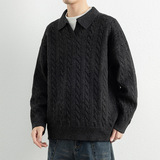 2026秋季新款青少年圆领宽松长袖针织衫运动风格透气腈纶毛衣，男装针织衫/毛衣，星座614