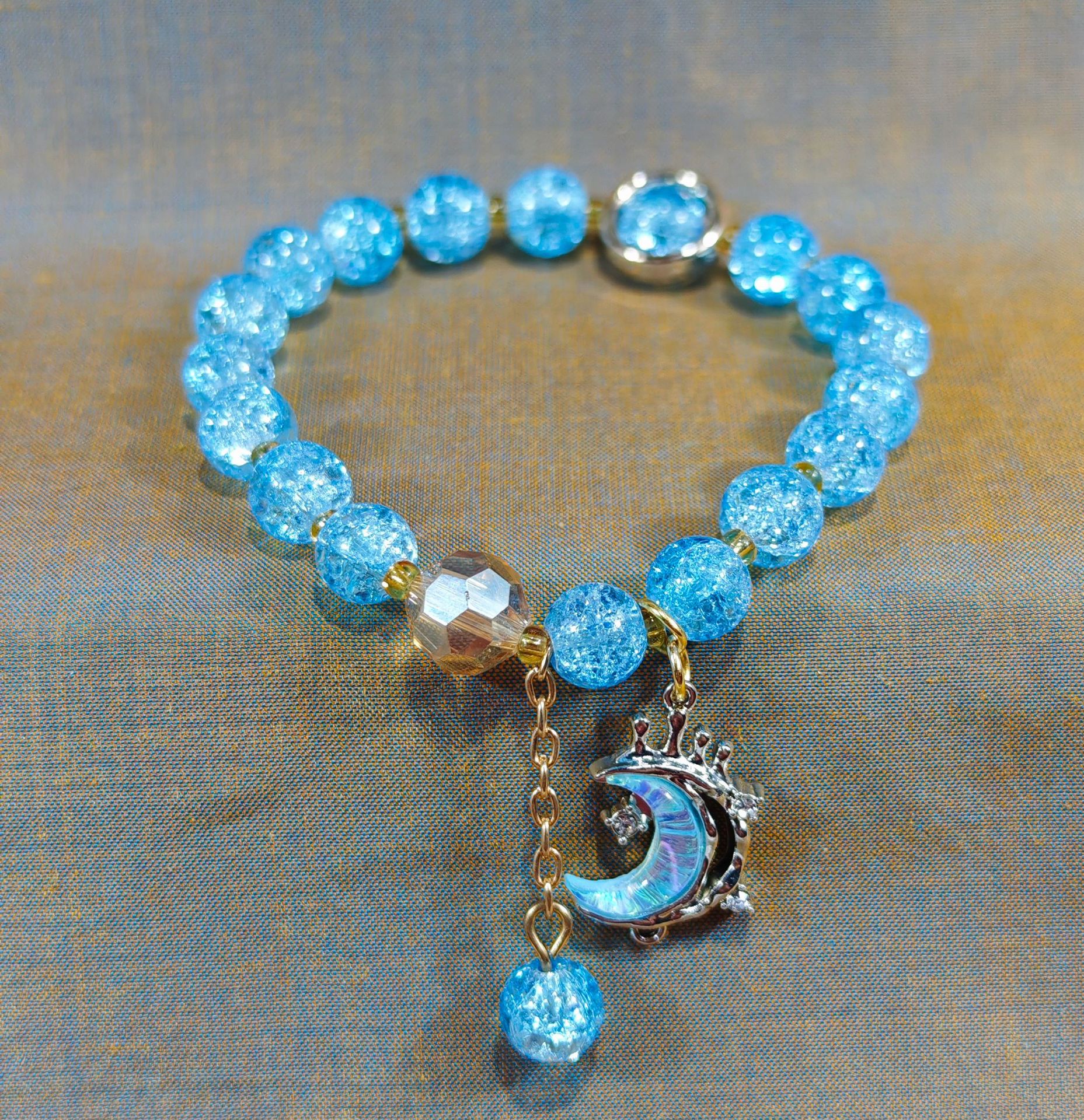 Las celebridades de Internet retro transfronterizas suelen ser todo-fósforo pulsera elástica de estilo ins simple pulsera de moda de lujo ligero, joyería de temperamento