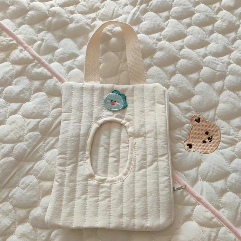 韓国版刺繍小動物アニメかわいいティッシュ収納車用ウェットティッシュ|undefined