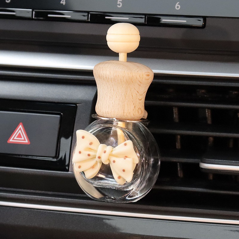 Fragancia de coche, líquido volátil, botella vacía, aceite esencial de aromaterapia autoinstalado, aire acondicionado, salida de aire, té blanco, fragancia ligera, dibujos animados duraderos, lindo