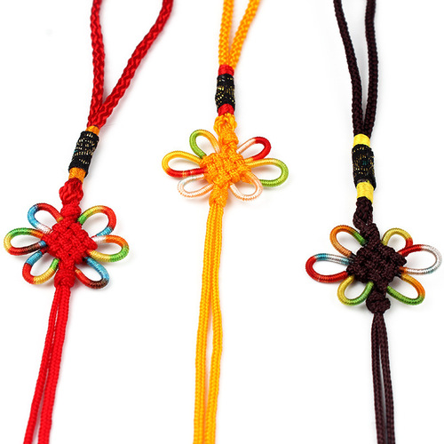 Colorful small Chinese knot, nylon B thread colorful bow, Korean thread colorful lantern knot manufacturer wholesale