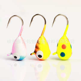上色冰钓95钨合金冰钓钩Tungsten ice jig 冰钓仿生饵钨渔坠批发