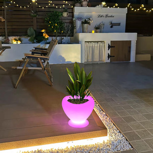 Creative Luminous Flower Pot Solar Outdoor Garden Hotel Lawn Scenic Area Flower Pot Courtyard Landscape Atmosphere Light