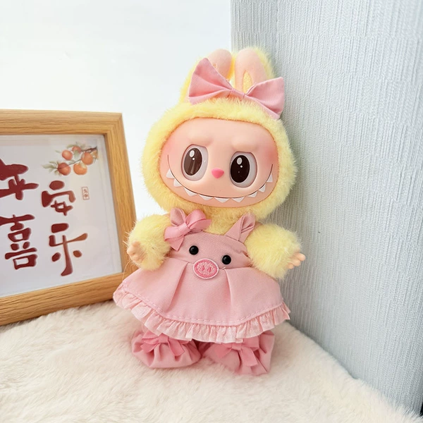Pink piggy strap skirt with shoes