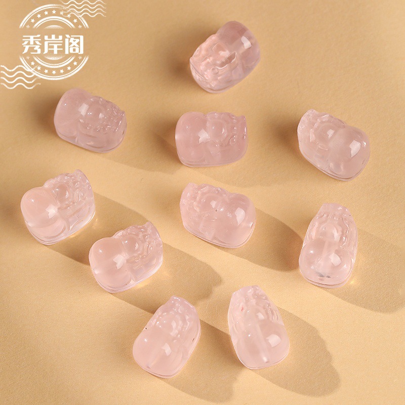 Natural Crystal Pixiu Through-Hole Accessories, Multi-Color DIY Bracelet Beads, Fortune-Attracting Pixiu Jewelry Accessories