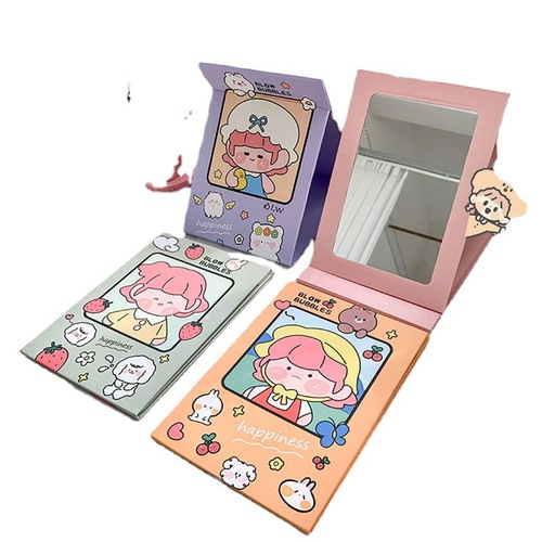 New Cartoon Girl Folding Makeup Mirror Little Milk Dog Selling Cute Bear Desktop Dormitory Folding Makeup Mirror
