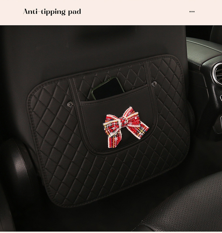 Car Anti-Kick Pad Christmas Bow Anti-Kick Pad Children's Chair Back Anti-Kick and Anti-Dirt Pad Rear Seat Pad
