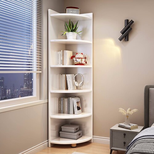 All solid wood corner cabinet children's bookshelf storage rack floor storage cabinet triangular corner cabinet home bookcase Nordic