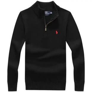 Knitted Sweater with Stand Collar, Pullover for Men, Casual Winter Thickened New Sweater with Zipper, Polo