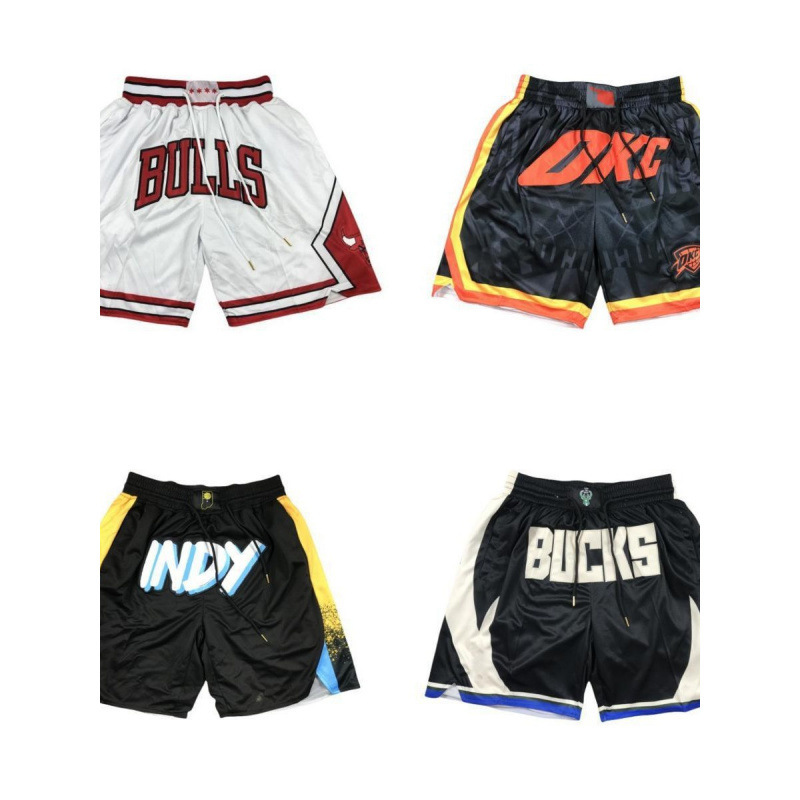 24 New Basketball Shorts Mavericks Bulls Bucks Spurs Hornets Various Styles Short-Sleeved Wholesale for Export