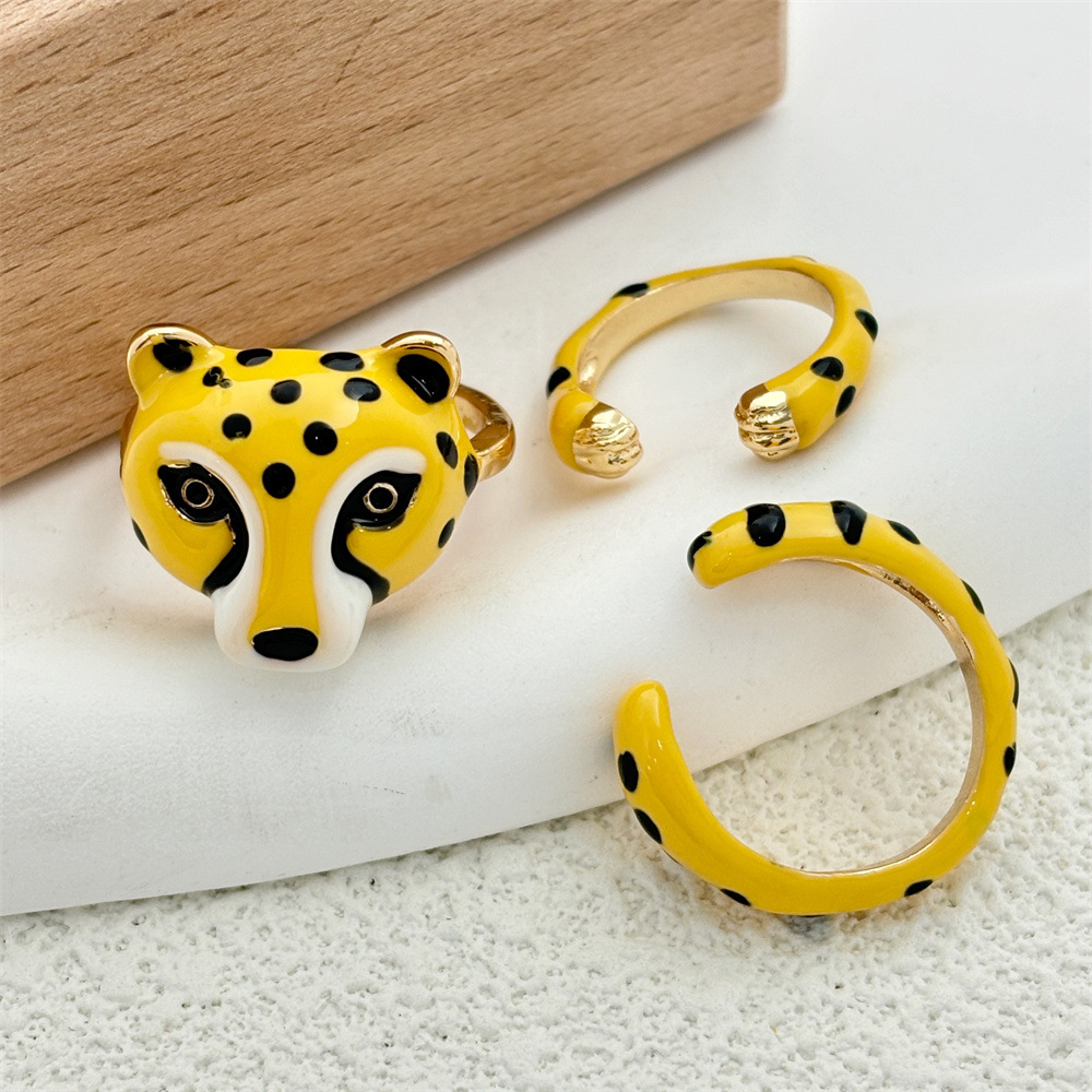 15g Weight Open Rings Classification 1 Set Quantity Holiday, Daily Occasion Alloy Material Animal, Cartoon Pattern All Seasons Season Women's Gender Plating Design Original Design, Cute Style Original Design Cute Animal Cartoon Alloy Plating Women's Open Rings 6