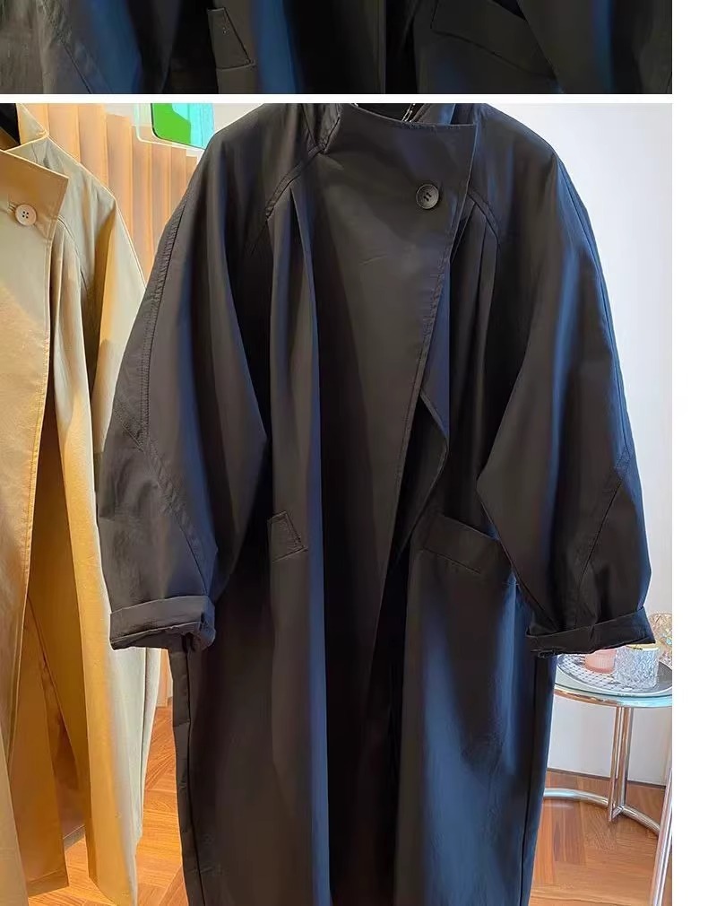 Spring Large Size Women's Clothing Casual Loose Medium And Long Small Trench Coat_ecoleips.com