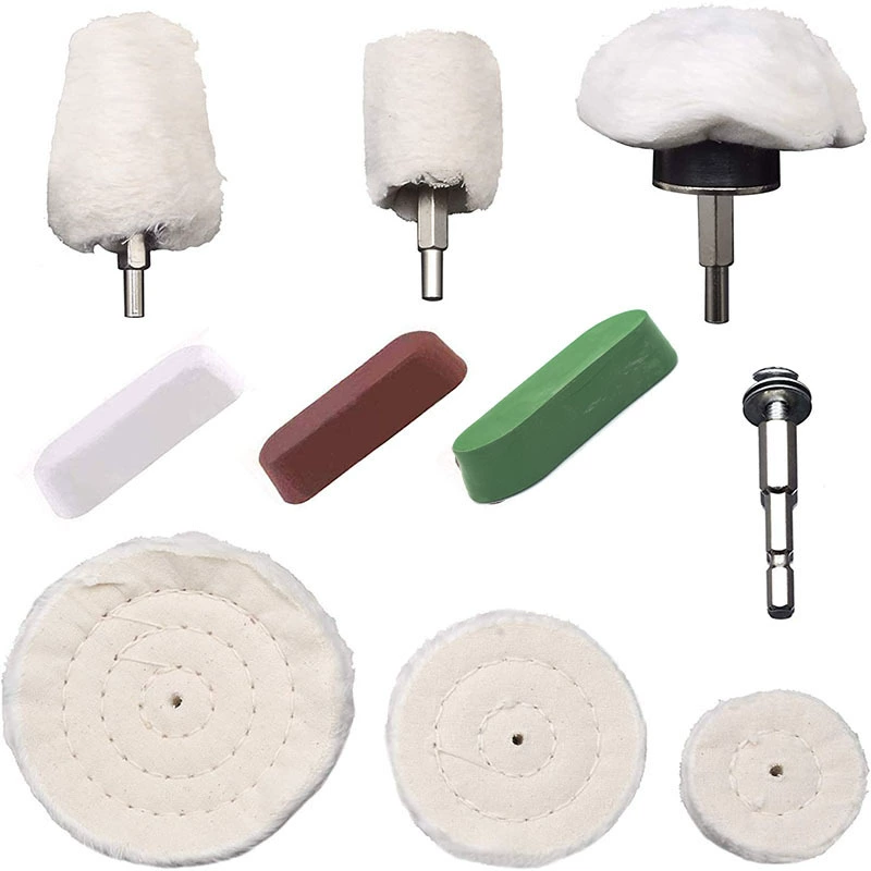 Набор для полировки автомобиля: 10 шт. полировальных кругов (конус/колонна/гриб/Т-образный) для воска и шлифовки