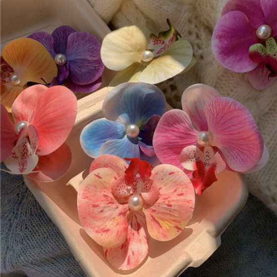 Flower Hairpin Side Clip Side Ear After Hairpin Women's 2025 New High-end Flower Artificial Flower Headwear Seaside Hair Accessories