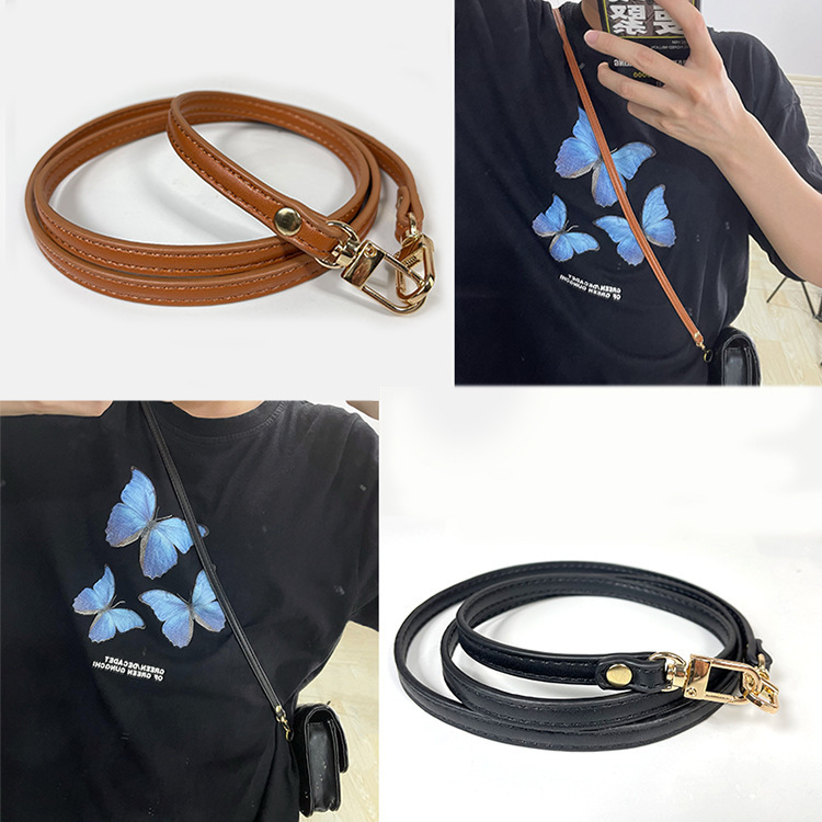 PU Shoulder Strap Mobile Phone Bag Coin Purse Transformation Crossbody Shoulder Strap Accessories Women's Bag Strap Solid Color Fine Line Can Buy Single Belt
