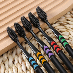 Aishukou 10-piece family set bamboo charcoal soft-bristle adult toothbrush manufacturer wholesale street stall toothbrush gift wholesale