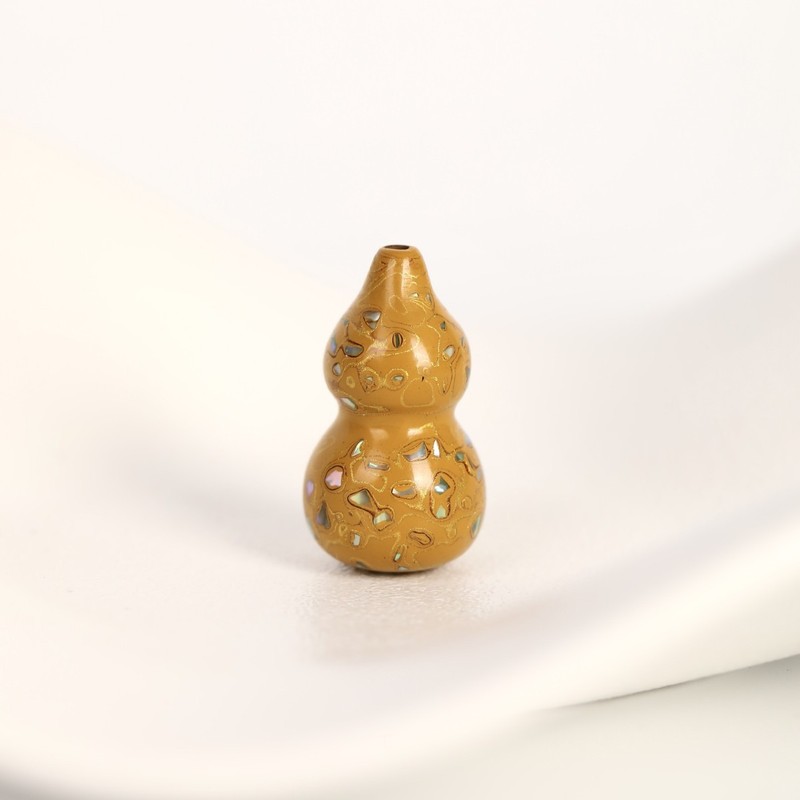 满螺钿大漆珠葫芦非遗文化漆器手工艺品天地通孔配件 DIY手串项链|undefined