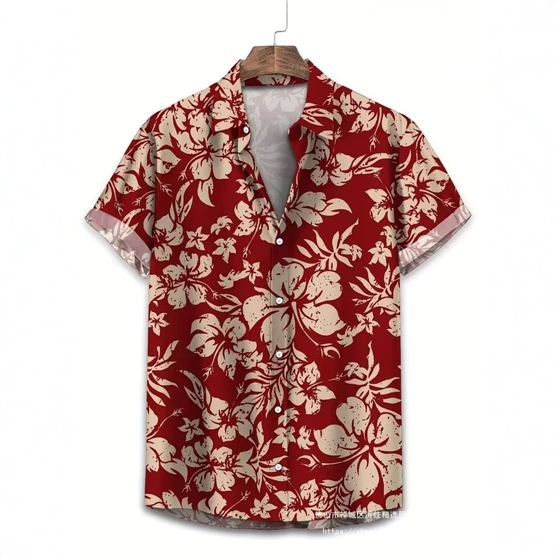 Floral Shirt Men's Hawaiian Holiday Party Shirt 2025 Lapel Beach Shirt Floral Camisas Short Sleeve Women's Floral Shirt Men's Hawaiian Holiday Party Shirt 2025 Lapel Beach Shirt Floral Camisas Short Sleeve Women's