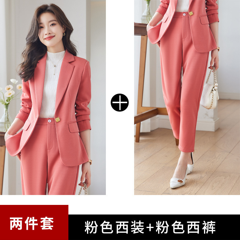 Fuchsia classic suit jacket, trousers
