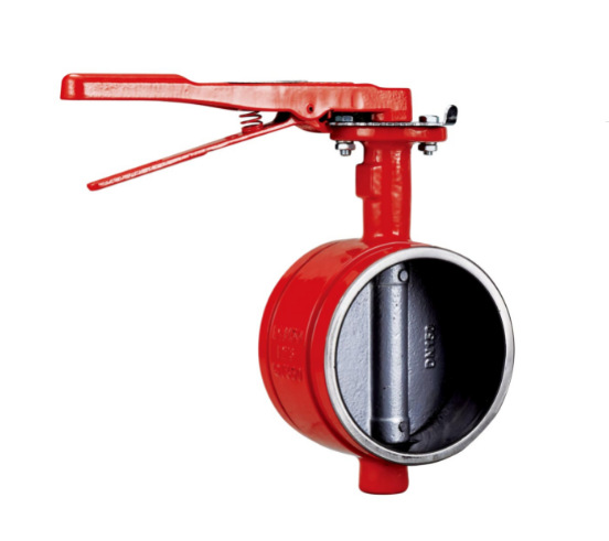 手柄沟槽式蝶阀消防给排水卡箍式手柄开关水阀