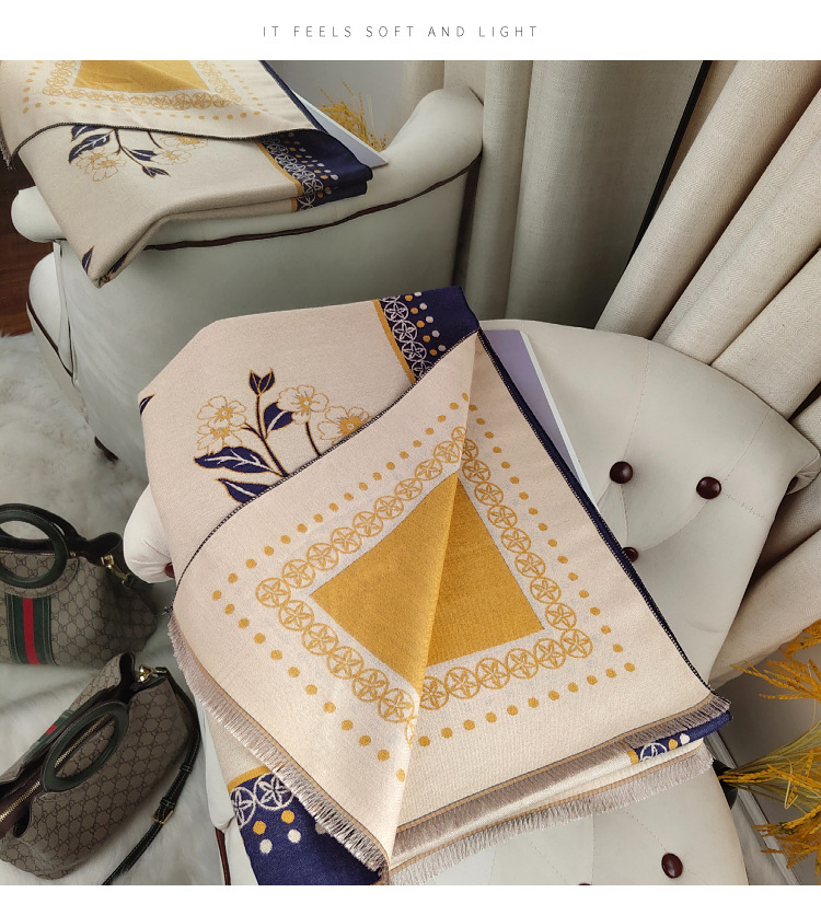 Femmes Décontractée Style Simple Fleur Imitation Cachemire Foulard display picture 3