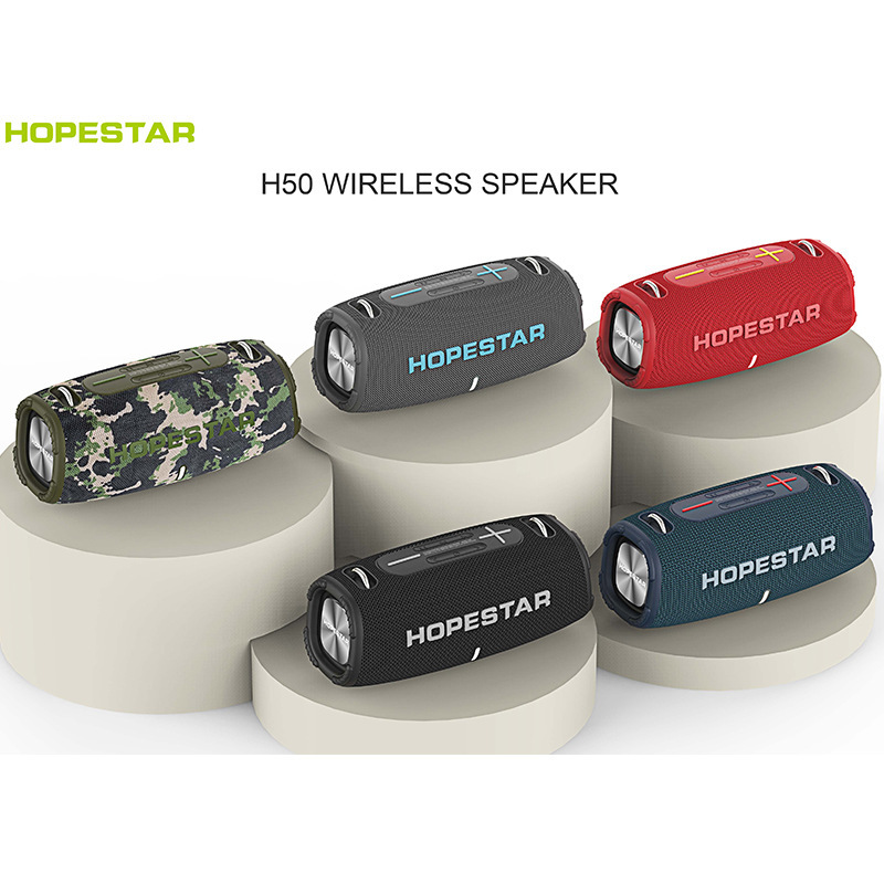 HOPESTAR H50 アウトドアポータブルワイヤレスBluetoothスピーカー 大出力デュアルスピーカー 大音量 ハンドストラップ付き FMラジオ搭載|undefined