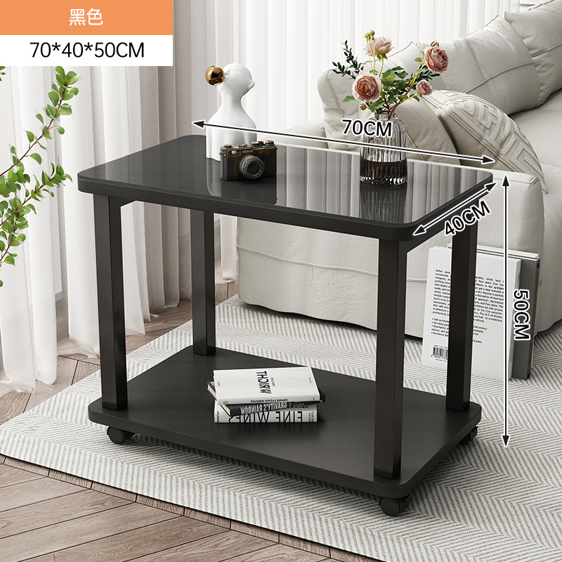 블랙 70*40*50cm [이동바퀴 포함★강화유리 조리대]