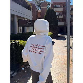 美式潮牌时尚秋冬连帽衫卫衣男女同款宽松休闲加绒保暖大拉链外套