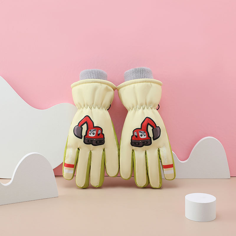 Guantes calientes para niños guantes de esquí de invierno de terciopelo grueso guantes de bicicleta impermeables y fríos guantes para niños y niñas