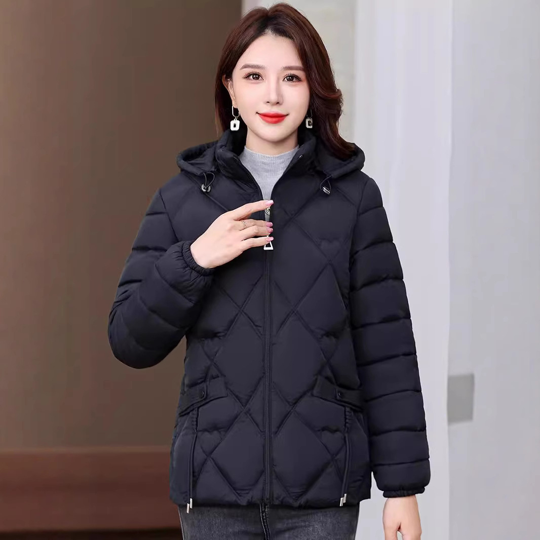 Transfronterizos invierno plumón de algodón mujer corta ropa de madres suelta chaqueta de algodón gruesa de mediana edad versátil chaqueta de algodón moda image 2