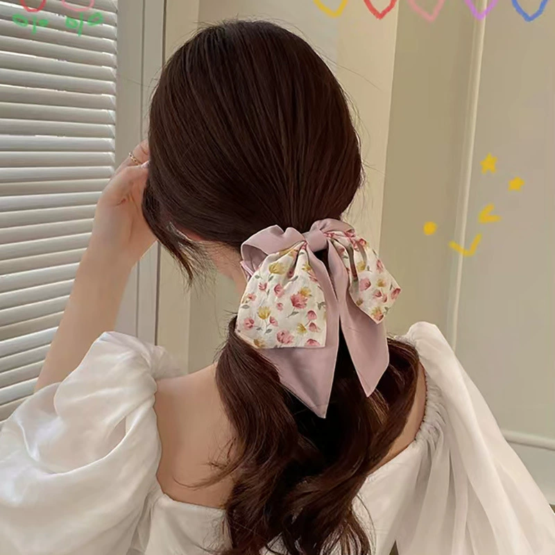 Весна и лето маленький свежий двойной слой плавающей ленты длинная кишка волосы кольца студент взрослый хвост не повредит волосы удобрение кишечное кольцо девушка