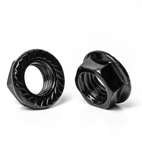 Black flange nut thickened carbon steel padded anti-slip hexagonal flange nut cap M3|M4|M5|M6|M8