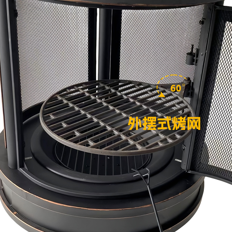 Estufa para asar al aire libre, jardín europeo y americano transfronterizo, parrilla multifuncional retro, barbacoa de patio americano, estufa de calefacción de leña