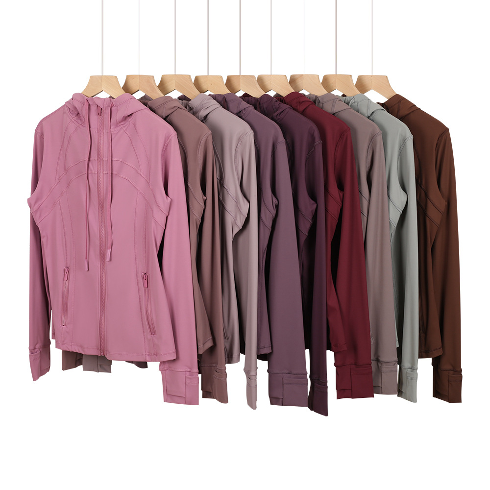 Women's Clothing Slim Fit Hooded Jacket For Women Zipper Cardigan Fitness Top For Running Yoga Sports In Stock_ecoleips.com